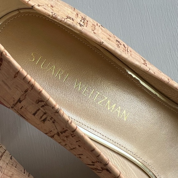 Stuart Weitzman Poco Cork Kitten Heels - Picture 4 of 11